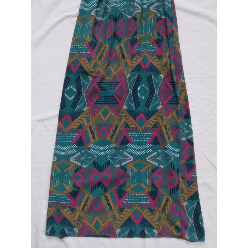 Everly Maxi Dress Aztec Southwestern Geometric Green Womens Size Small - Picture 3 of 9